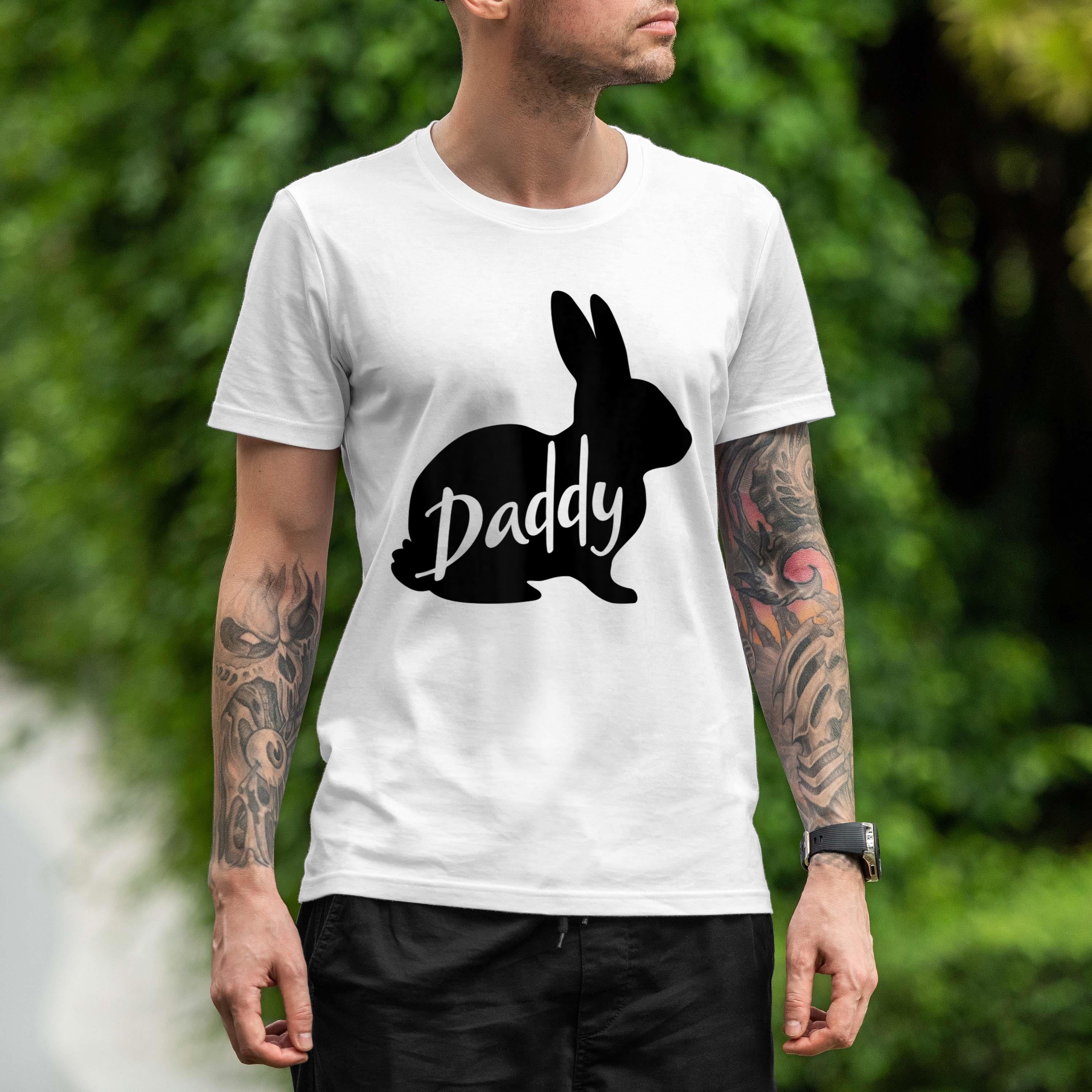 Mens Daddy Bunny Rabbit Father Dad Easter Shirt 